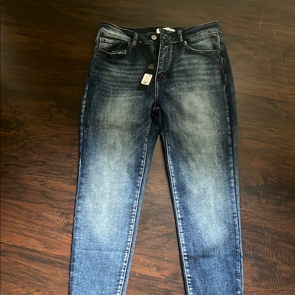 Fashion Nova Blue Slim Jeans with Vintage Fade